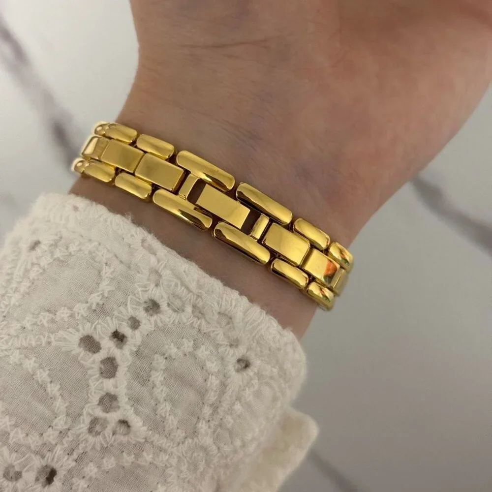 SKU:0013 cute gold watch metal bracelet zircon stone vintage style+in a gift bag